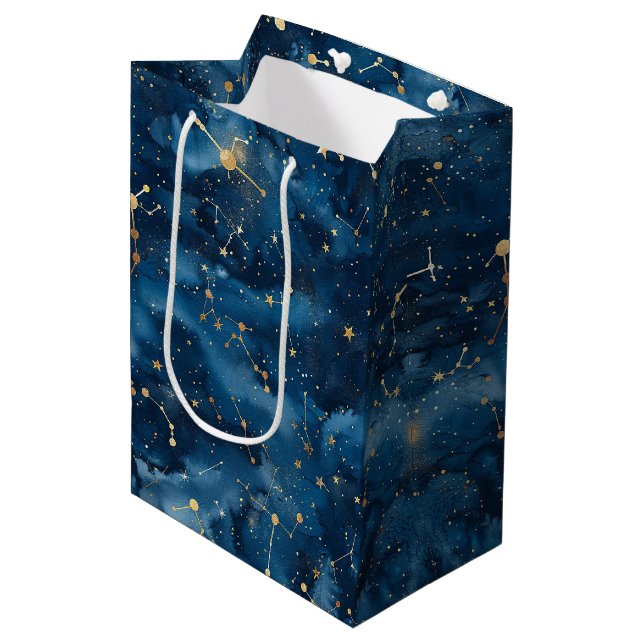 Sac Cadeau Moyen Constellation céleste - Nuit étoilée (7) (Devant Angle)