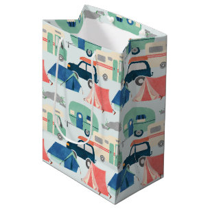 Sac Cadeau Moyen Cool camping partie carrelé motif