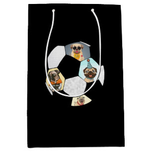 Sac Cadeau Moyen Cool de football Chien Carlin de vie Carlin Annive
