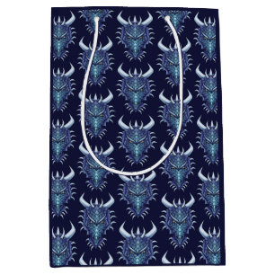 Sac Cadeau Moyen Cool Dragon Head Imaginaire bleu Nom du MDN