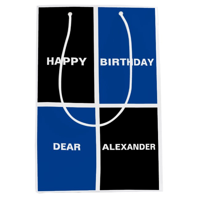 Sac Cadeau Moyen Cool Joyeux anniversaire (Devant)