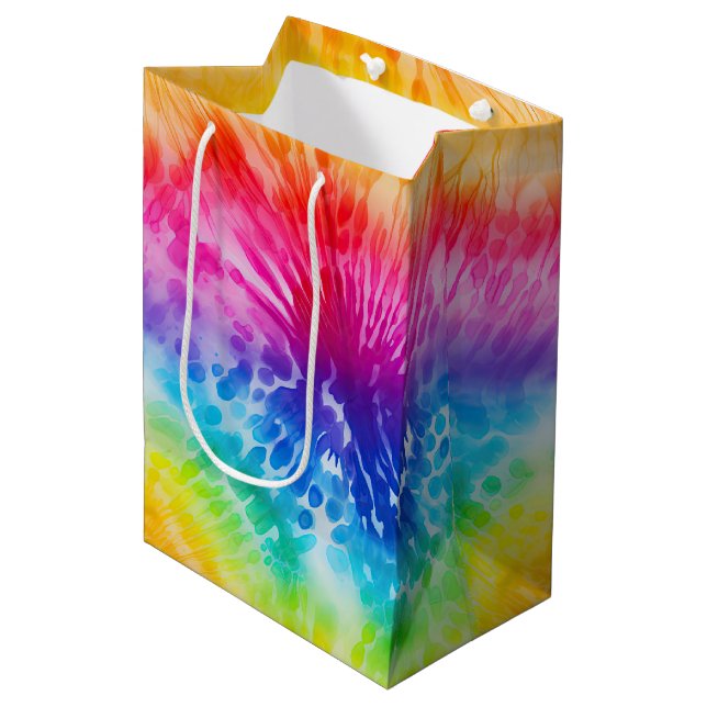 Sac Cadeau Moyen Cool Tie Dye (Devant Angle)