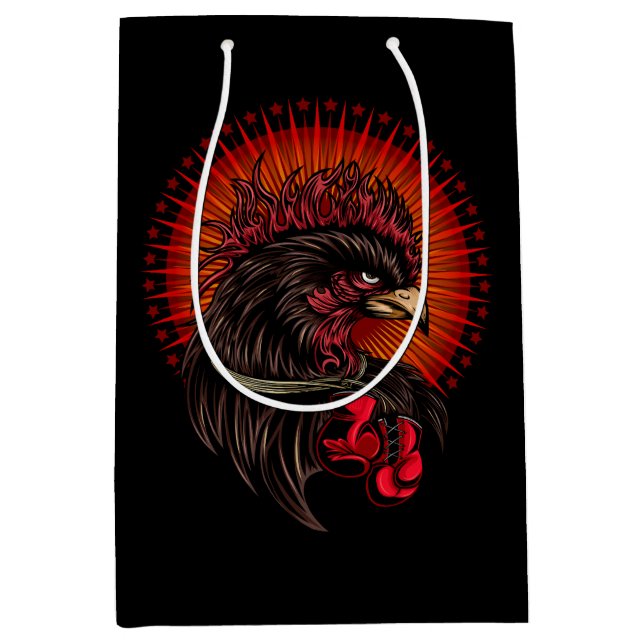 Sac Cadeau Moyen Coq de boîte (Devant)