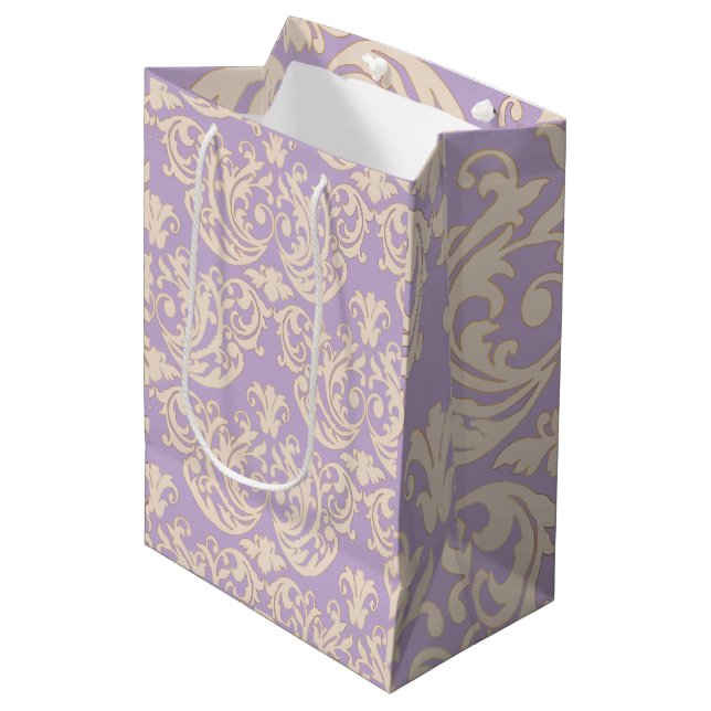 Sac Cadeau Moyen Coquette Baroque Lavender Gift Bag (Devant Angle)