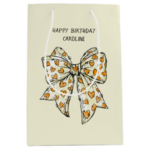 Sac Cadeau Moyen Coquette jaune orangé blanc