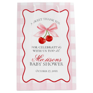 Sac Cadeau Moyen Coquette rose poêle cerise Baby shower Faveurs