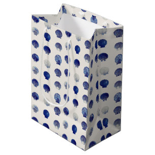 Sac Cadeau Moyen Coquillages Bleu Moderne Océan Nautique