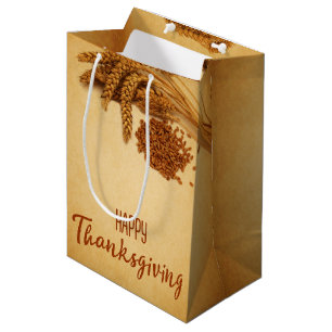 Sac Cadeau Moyen Corne de blé à Bon thanksgiving Vintage