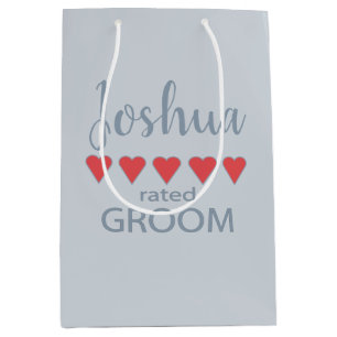 Sac Cadeau Moyen Cortège de mariage et mariée 5 cœurs du marié