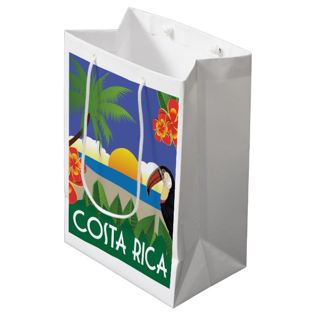 Sac Cadeau Moyen Costa Rica style voyage vintage (Devant Angle)