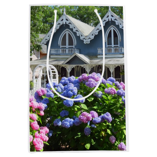 Sac Cadeau Moyen Cottages et Hydrangeas - Martha's Vineyard (Devant)