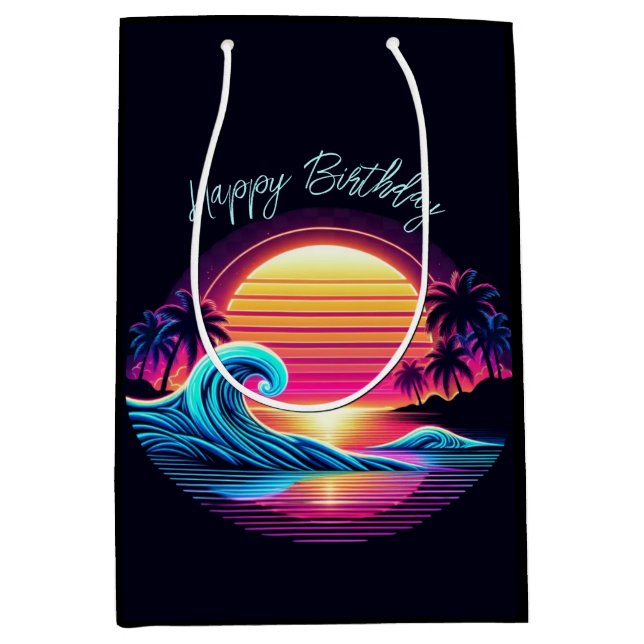 Sac Cadeau Moyen Coucher de soleil (Devant)