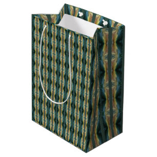 Sac Cadeau Moyen Couleur Brown jaune vert, couleur feuille couleur