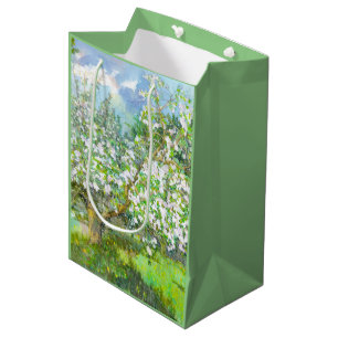 Sac Cadeau Moyen Couleur d'aquarelle fleurie