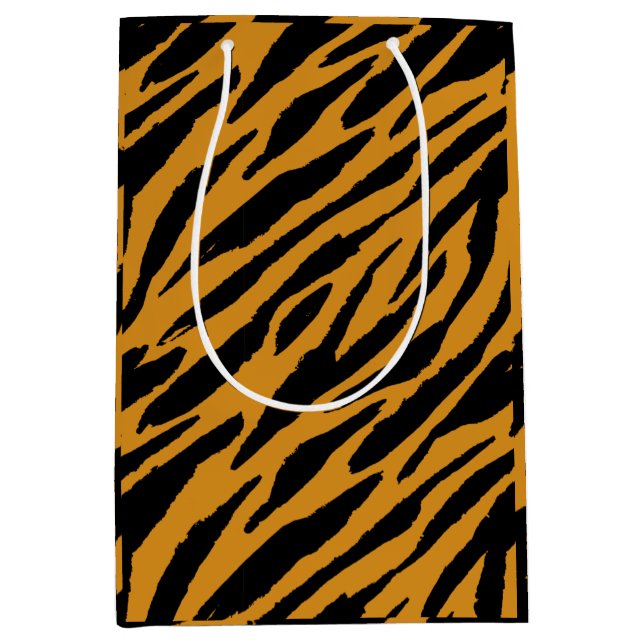 Sac Cadeau Moyen Couleur de tigre Motif Animaux Amoureux (Devant)