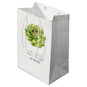SAC CADEAU MOYEN COULEUR D'EAU VERTE VIBRANT SUCCULENT MARIAGE