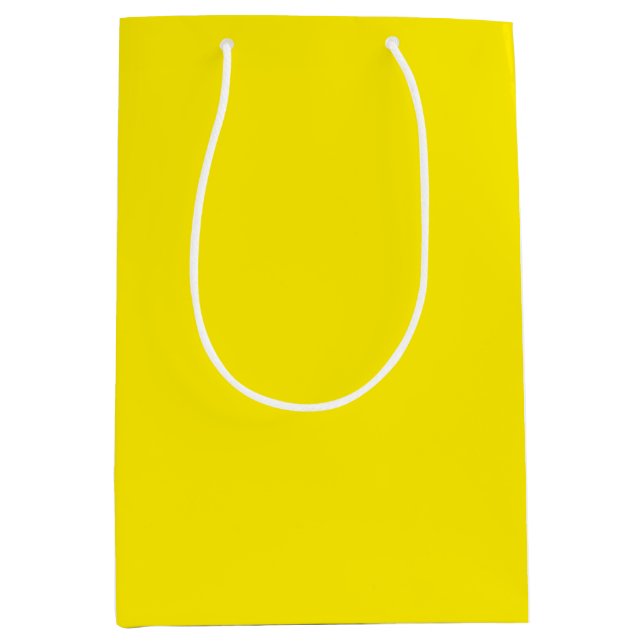 Sac Cadeau Moyen Couleur jaune ensoleillé uni (Devant)