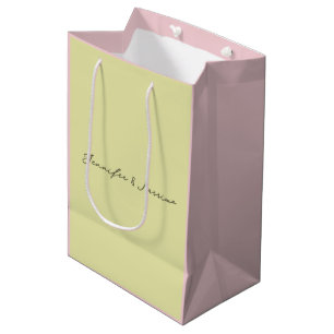 Sac Cadeau Moyen Couleur pastel personnalisée nom minimaliste perso