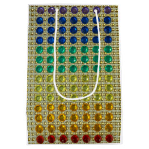 Sac Cadeau Moyen Couleurs de strass sur les faux gemmes dans les li
