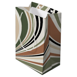 Sac Cadeau Moyen Couleurs de terre colorées vibes rétro