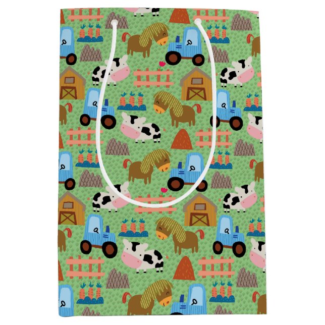 Sac Cadeau Moyen Country Farm Life (Devant)