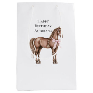 Sac Cadeau Moyen Country Road Horse anniversaire
