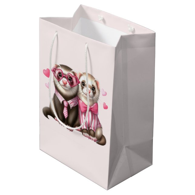 Sac Cadeau Moyen Couple mignon en amour (Dos Angle)