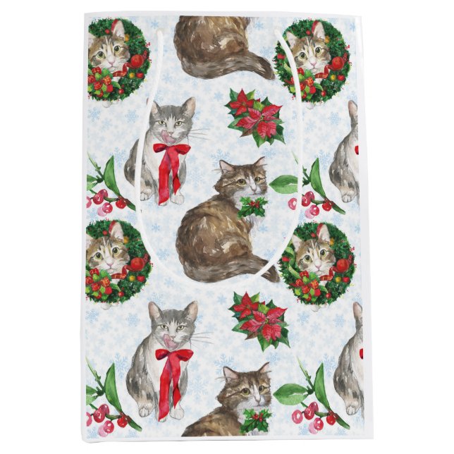 Sac Cadeau Moyen Couronne de chat adorable (Devant)