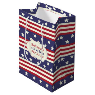 Sac Cadeau Moyen Coutume patriotique du drapeau américain   de