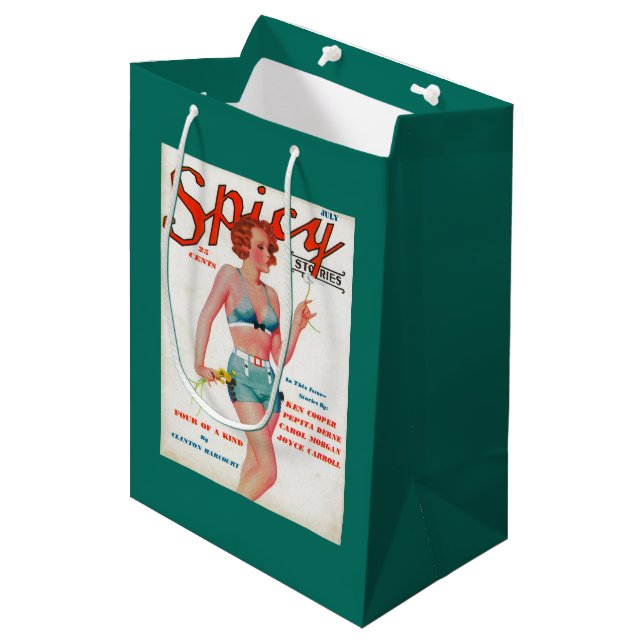 Sac Cadeau Moyen Couverture de magazine épicée (Devant Angle)