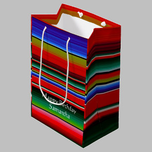 Sac Cadeau Moyen Couverture mexicaine de serape pour anniversaire à