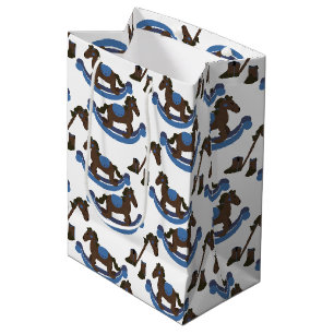 Sac Cadeau Moyen Cowboy Rocking Horse Baby Blue
