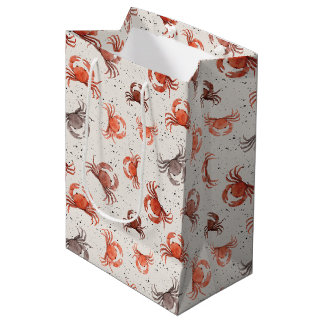 Sac Cadeau Moyen Crabes - Motif aquarelle