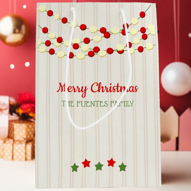 Sac Cadeau Moyen Cranberry et Popcorn Rustic Beboard Noël (Créateur téléchargé)