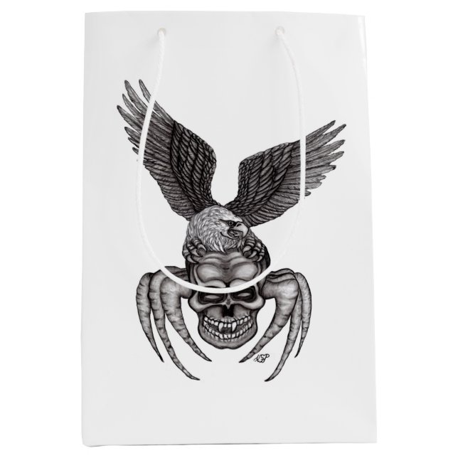 Sac Cadeau Moyen Crâne à aigle (Devant)