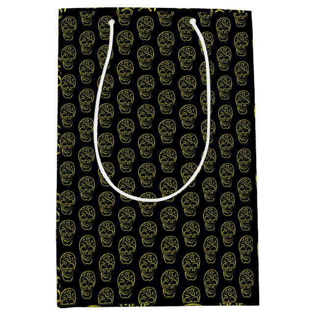 Sac Cadeau Moyen Crâne d'Halloween (Devant)