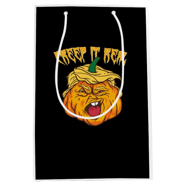 Sac Cadeau Moyen Crazy Halloween Citrouille Trumpkin costume (Devant)