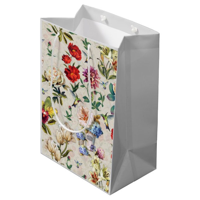 Sac Cadeau Moyen Création de l'aquarelle florale de l'époque victor (Dos Angle)