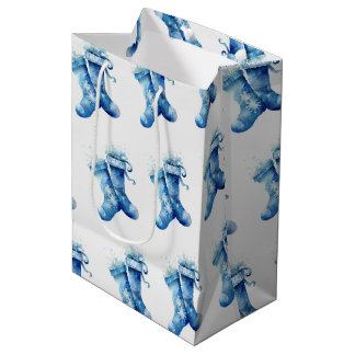 Sac Cadeau Moyen Créez vos propres chaussettes de Noël à l'aquarell
