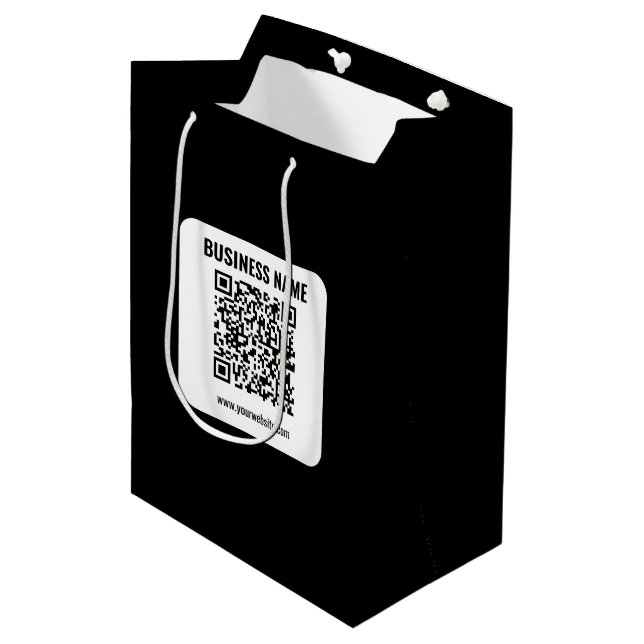 Sac Cadeau Moyen Créez votre propre code QR | Transparent (Devant Angle)