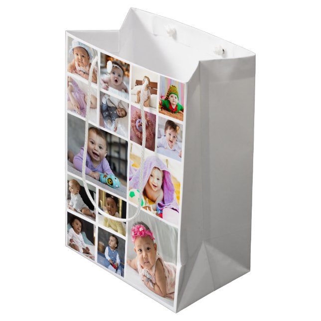 Sac Cadeau Moyen Créez votre propre collection photo de 15 personne (Devant Angle)