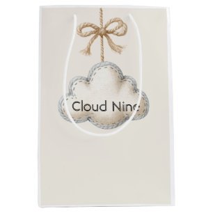 Sac Cadeau Moyen Crème Bleu Cloud Nine Baby Shower