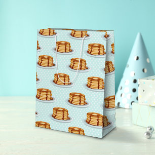 Sac Cadeau Moyen Crêpes avec sirop d'érable et Motif Polkadot