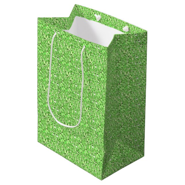 Sac Cadeau Moyen cristal druzy - vert peridot (Devant Angle)