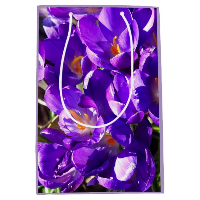 SAC CADEAU MOYEN CROCUS DE PRINTEMPS (Devant)
