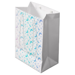 Sac Cadeau Moyen Croissants et Étoiles de Lune Pastels Halloween