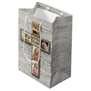 Sac Cadeau Moyen Croix Rustique Bois Première Sainte Communion Phot