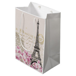 Sac Cadeau Moyen Cru élégant de Tour Eiffel