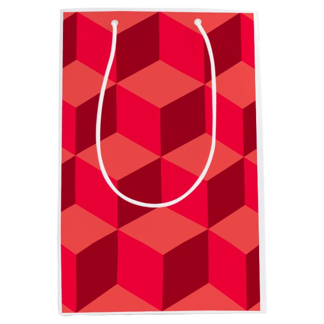 Sac Cadeau Moyen Cubes rouges (Devant)