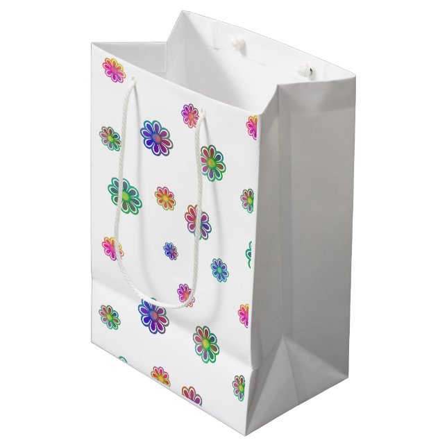 Sac Cadeau Moyen Cueille une petite fleur (Devant Angle)